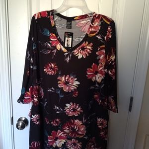 Printed V-Neck 3/4 sleeve Tunic